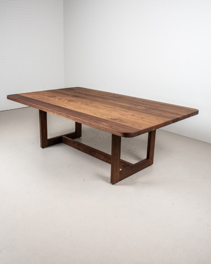 modern walnut trestle table