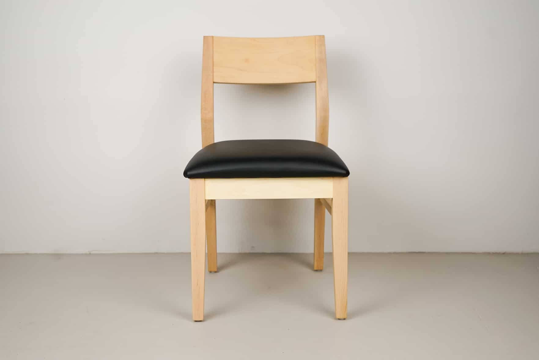 midnight leather seat on rock maple chair