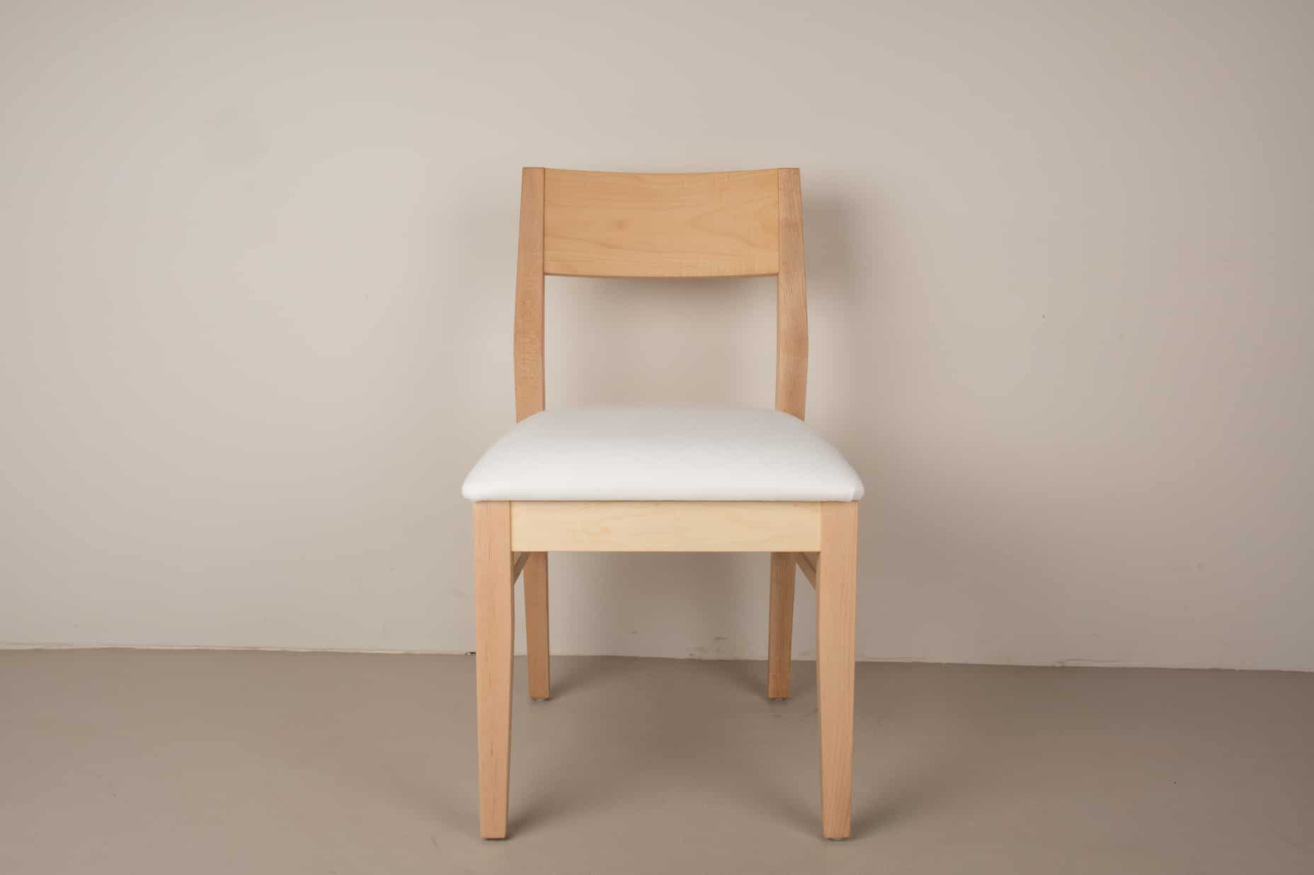 swan fabric seat on natural maple chair