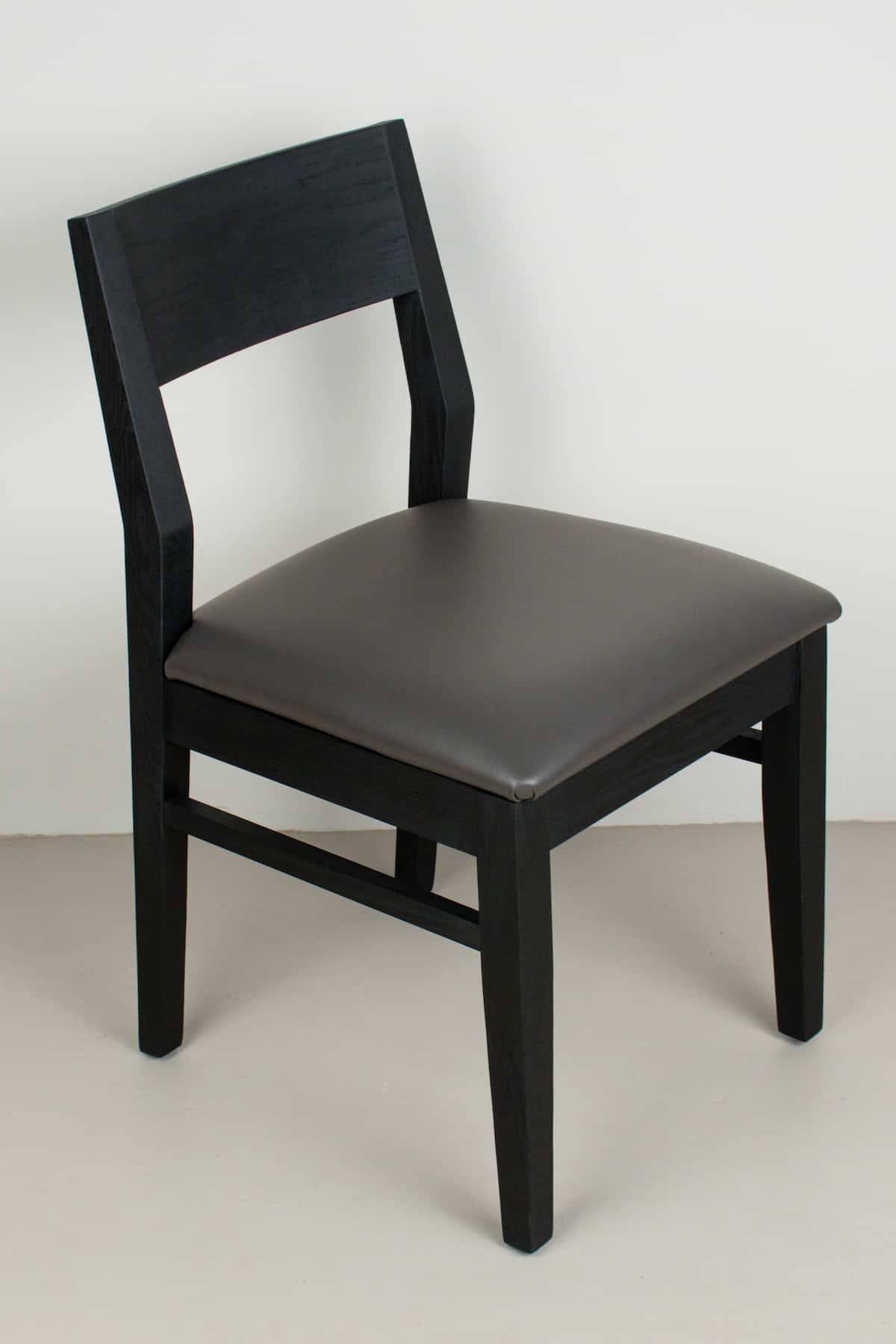 thunder leather seat on black oak chair