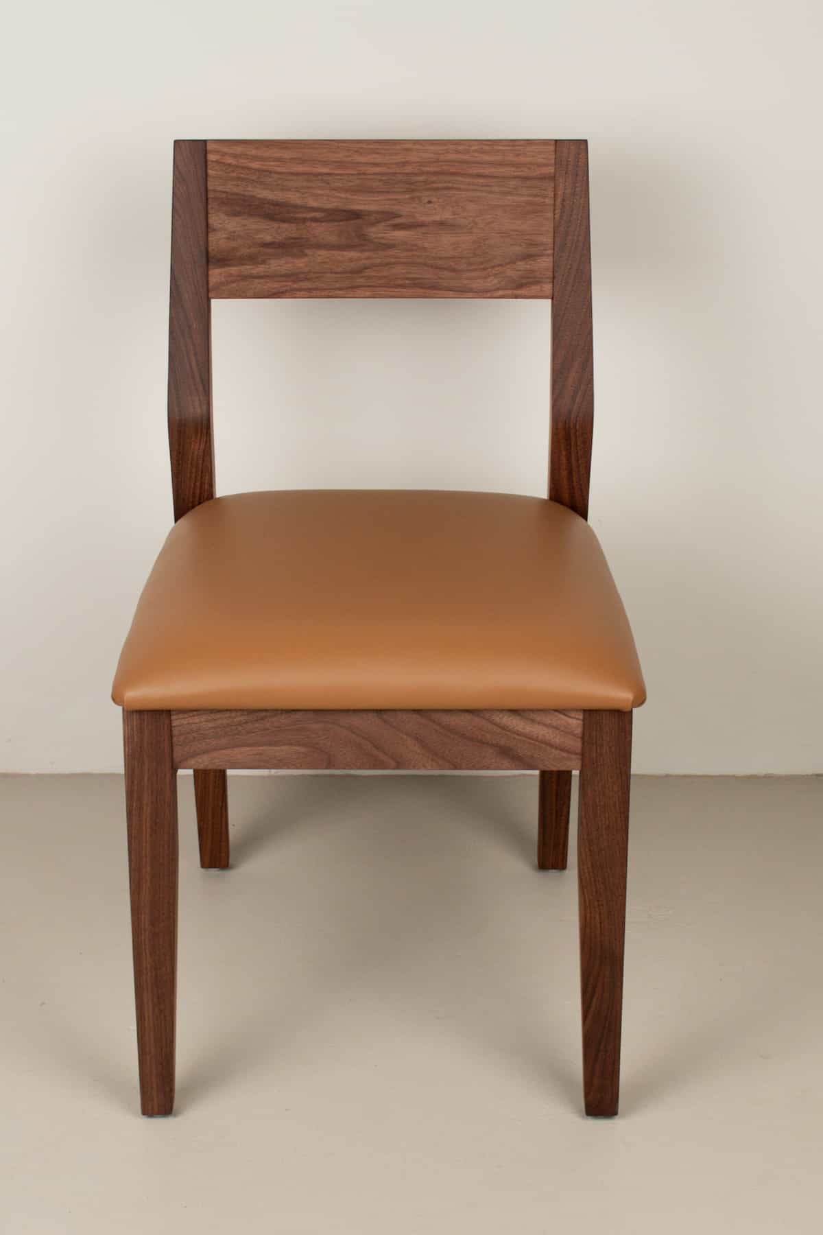 cashew leather seats on walnut chair