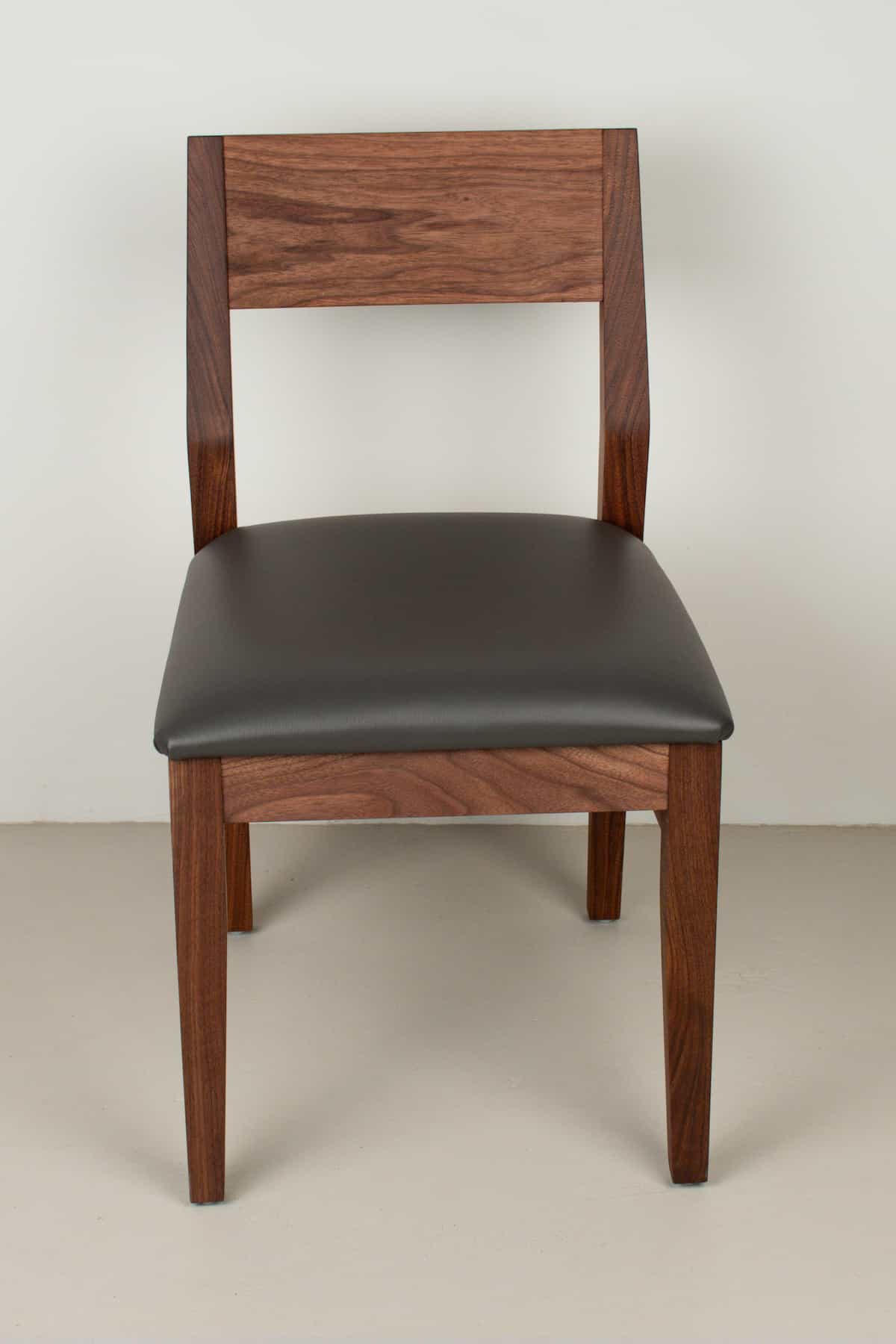 thunder leather seat on walnut chair