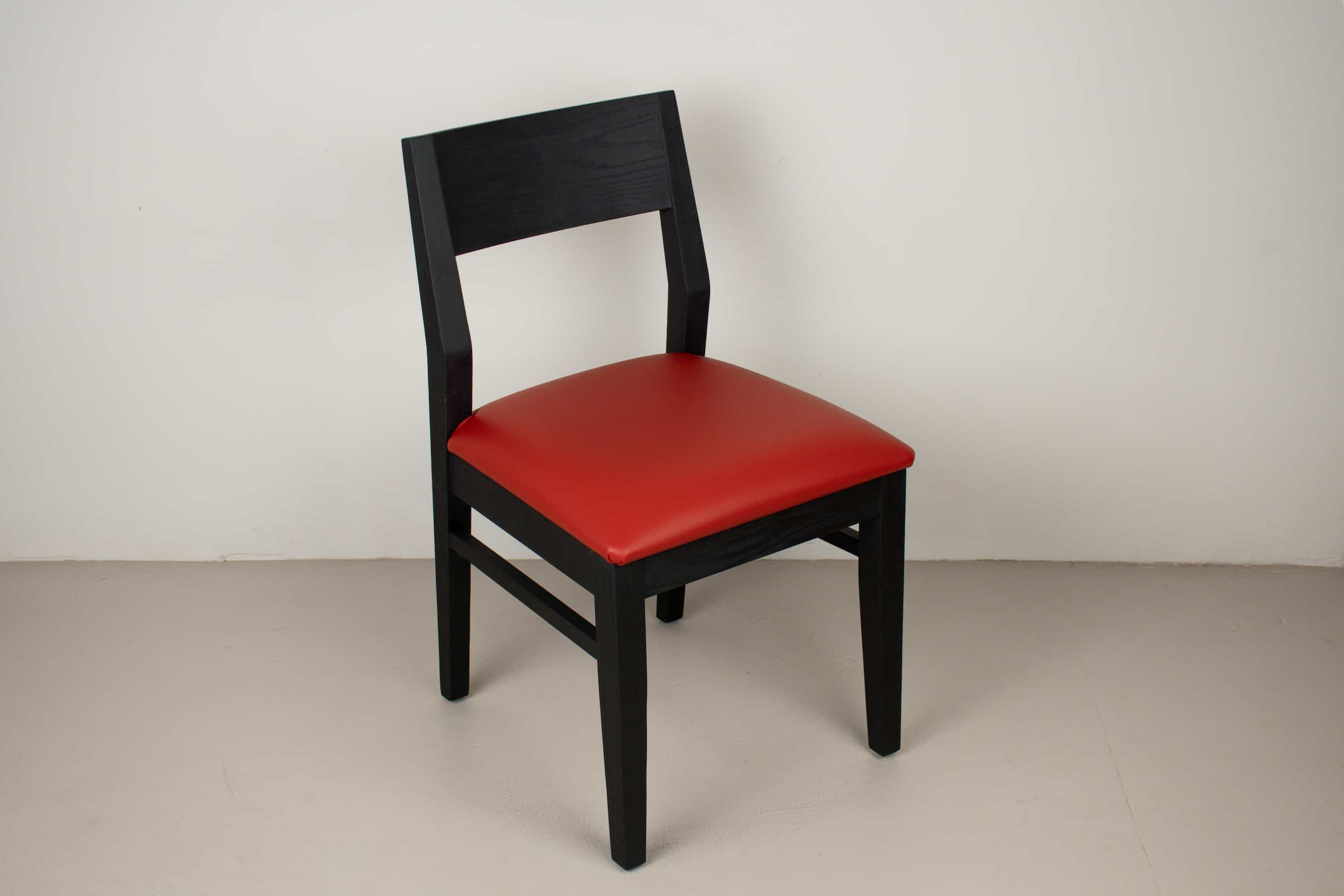 oak aubrey chairs in black with apple seats