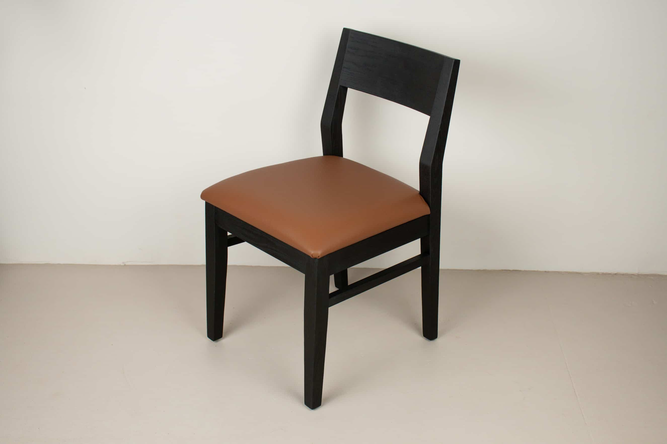 aubrey chair in black oak with cashew seats