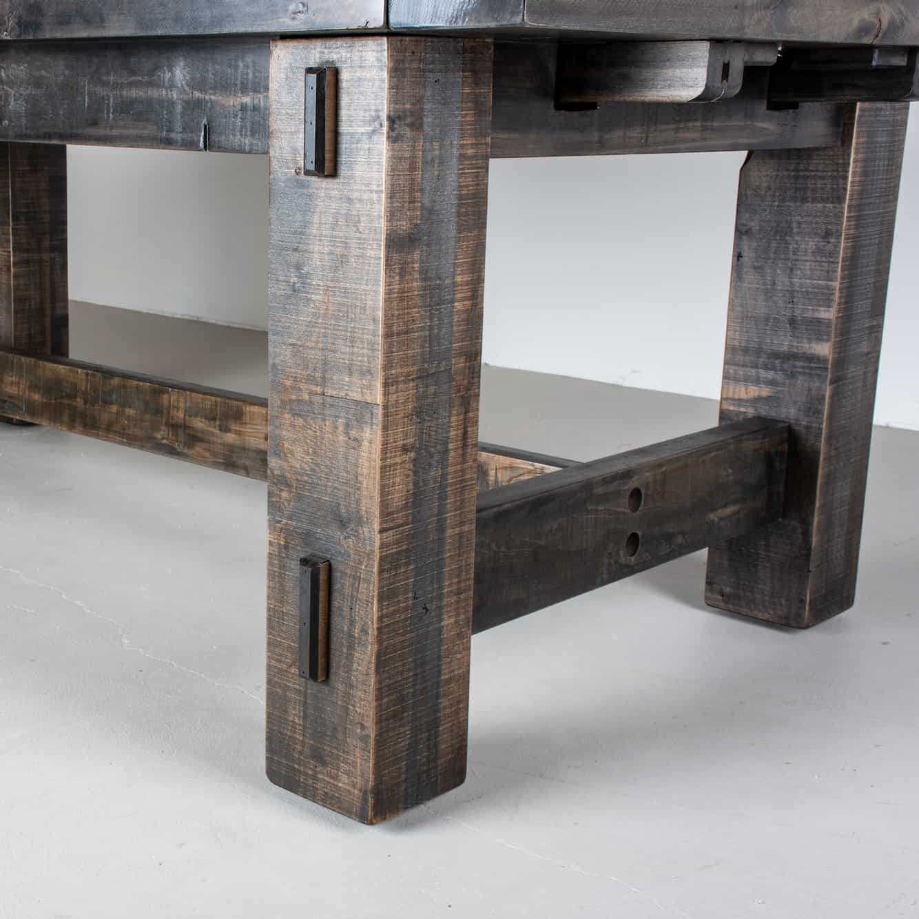 rustic farmhouse table in smoke finish