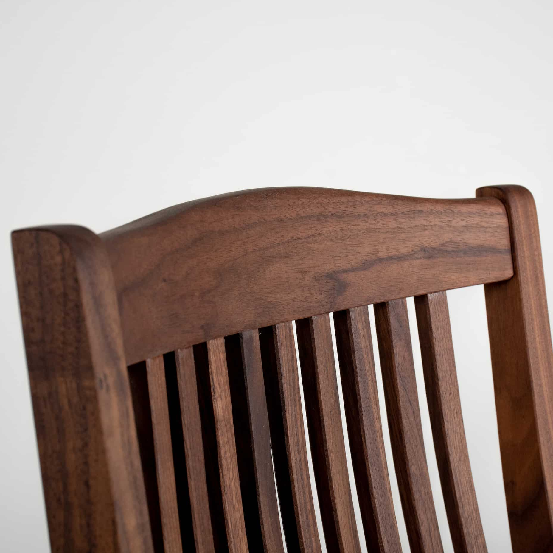 high back walnut dining chair with arms