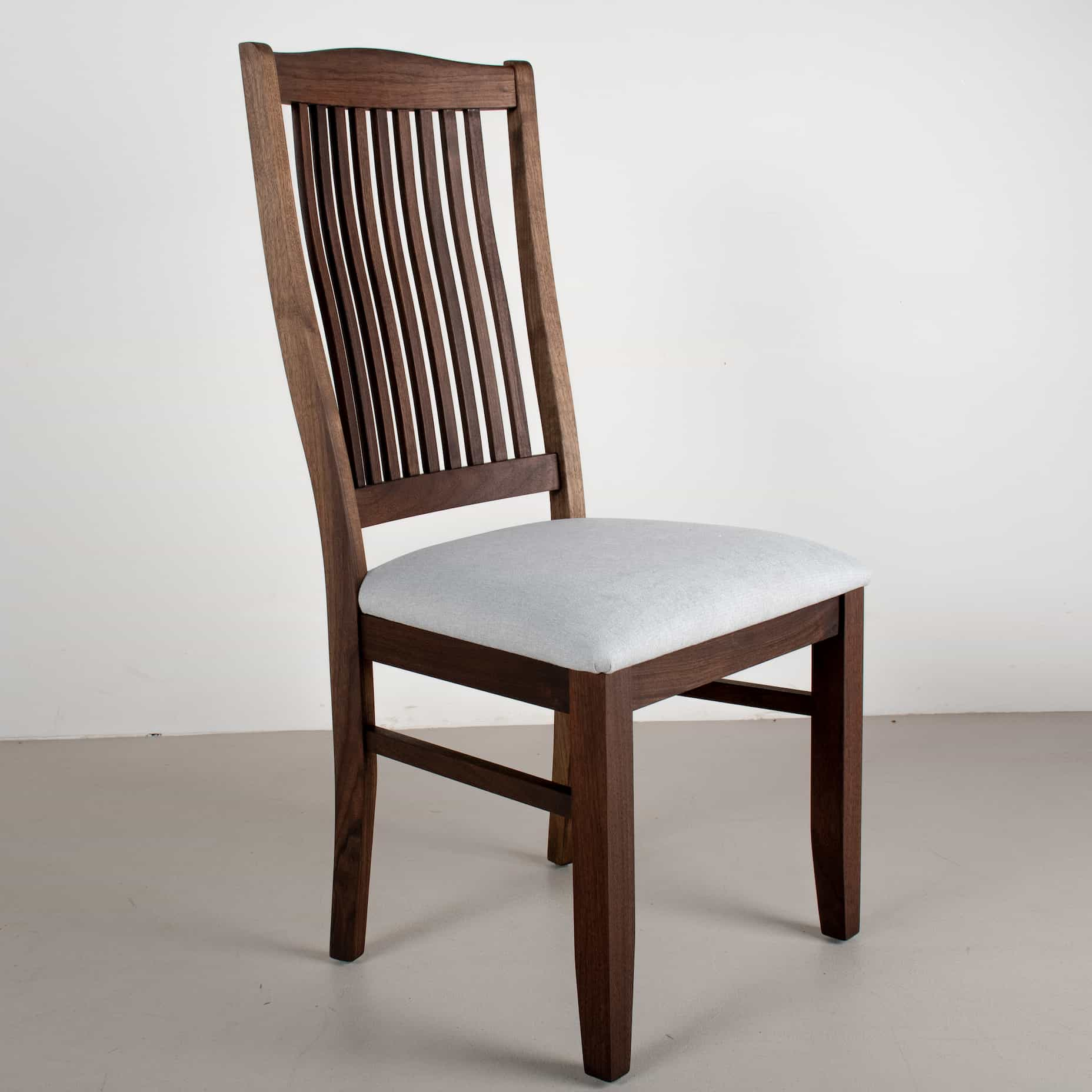 wood dining chair with white seat