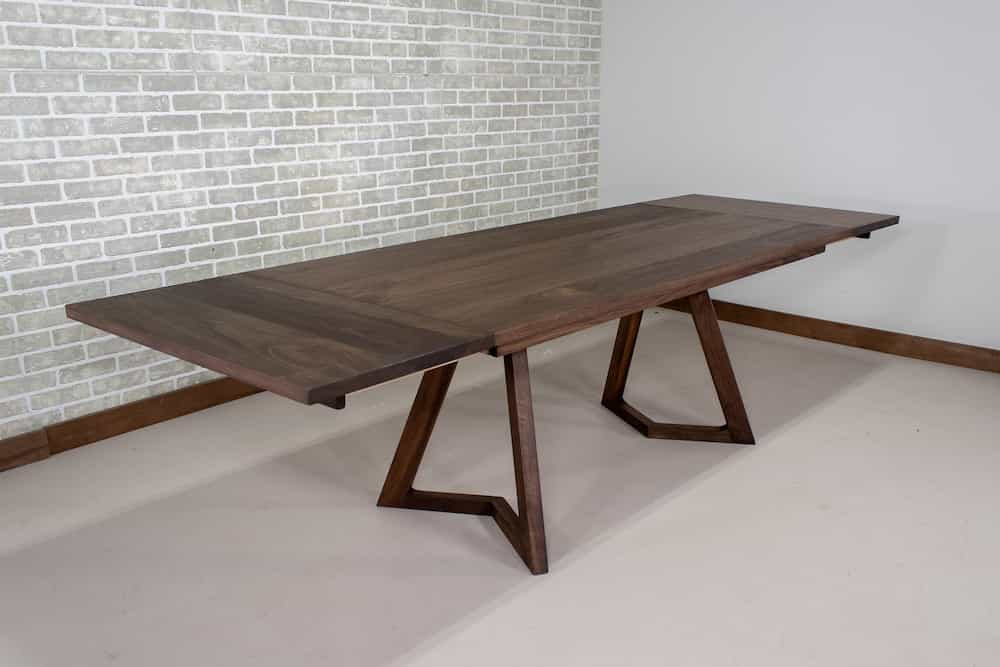 blackened walnut end extension table