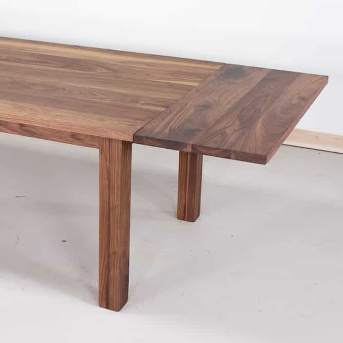 walnut parsons table with end leaves