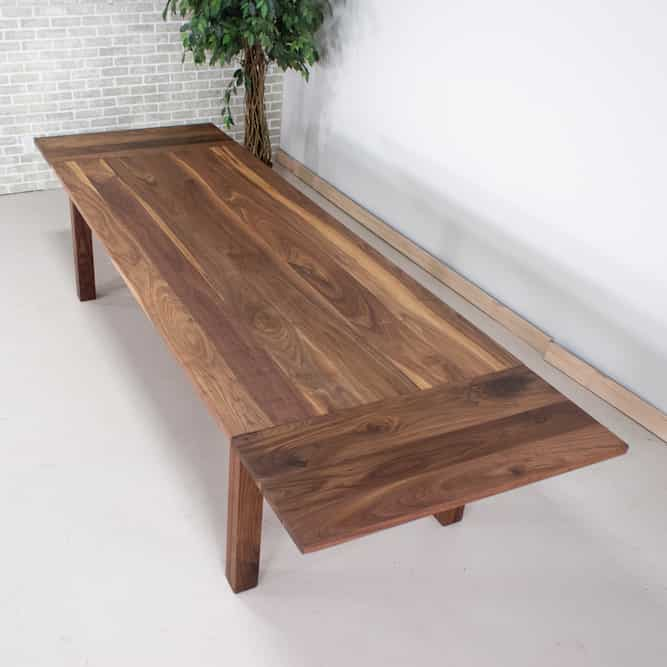 walnut parsons table with end leaves