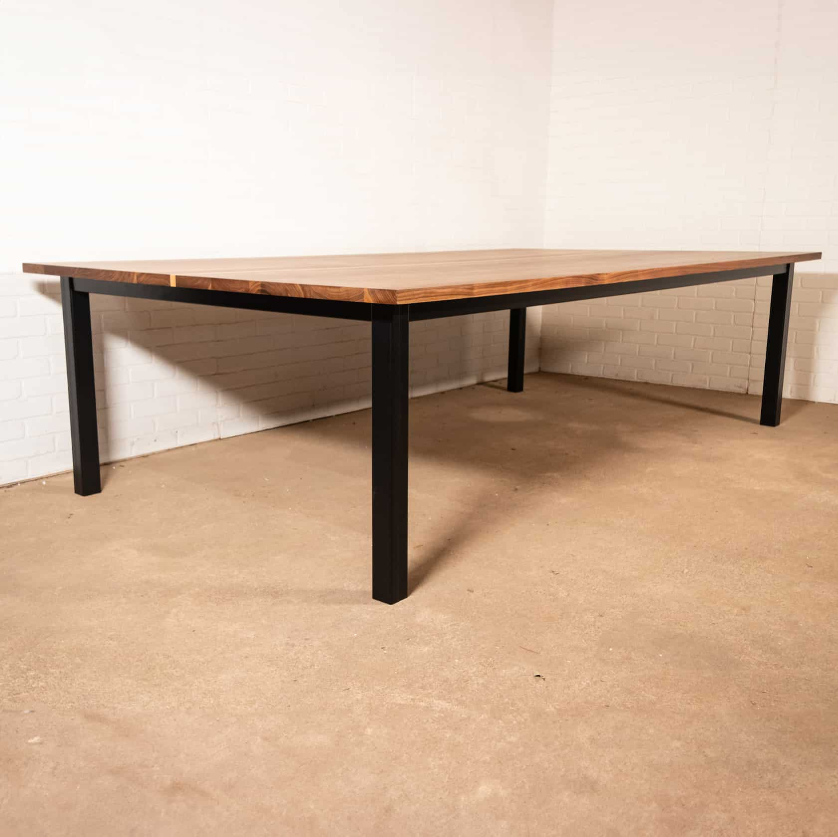 walnut ping pong table on steel legs