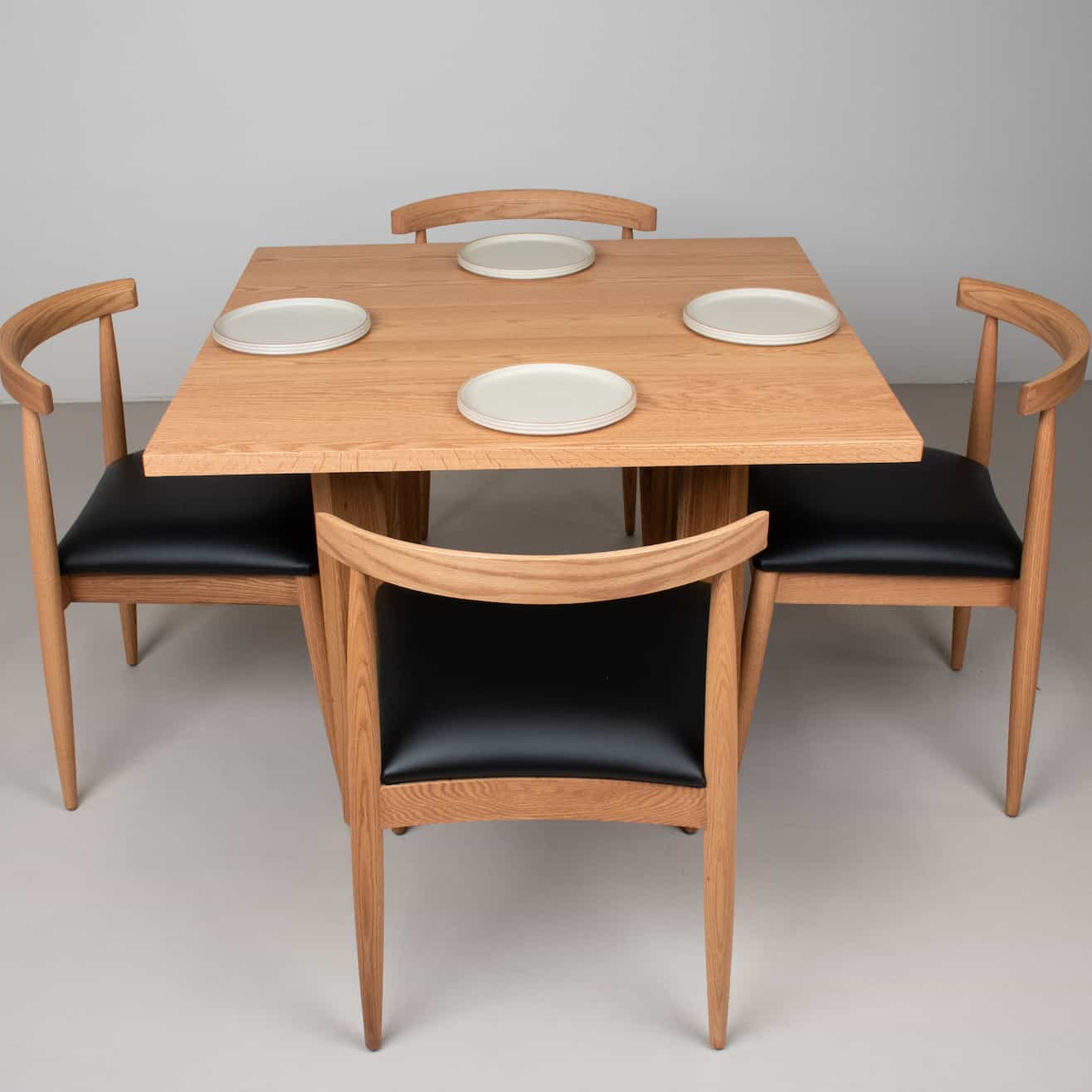 oak table with dining chairs