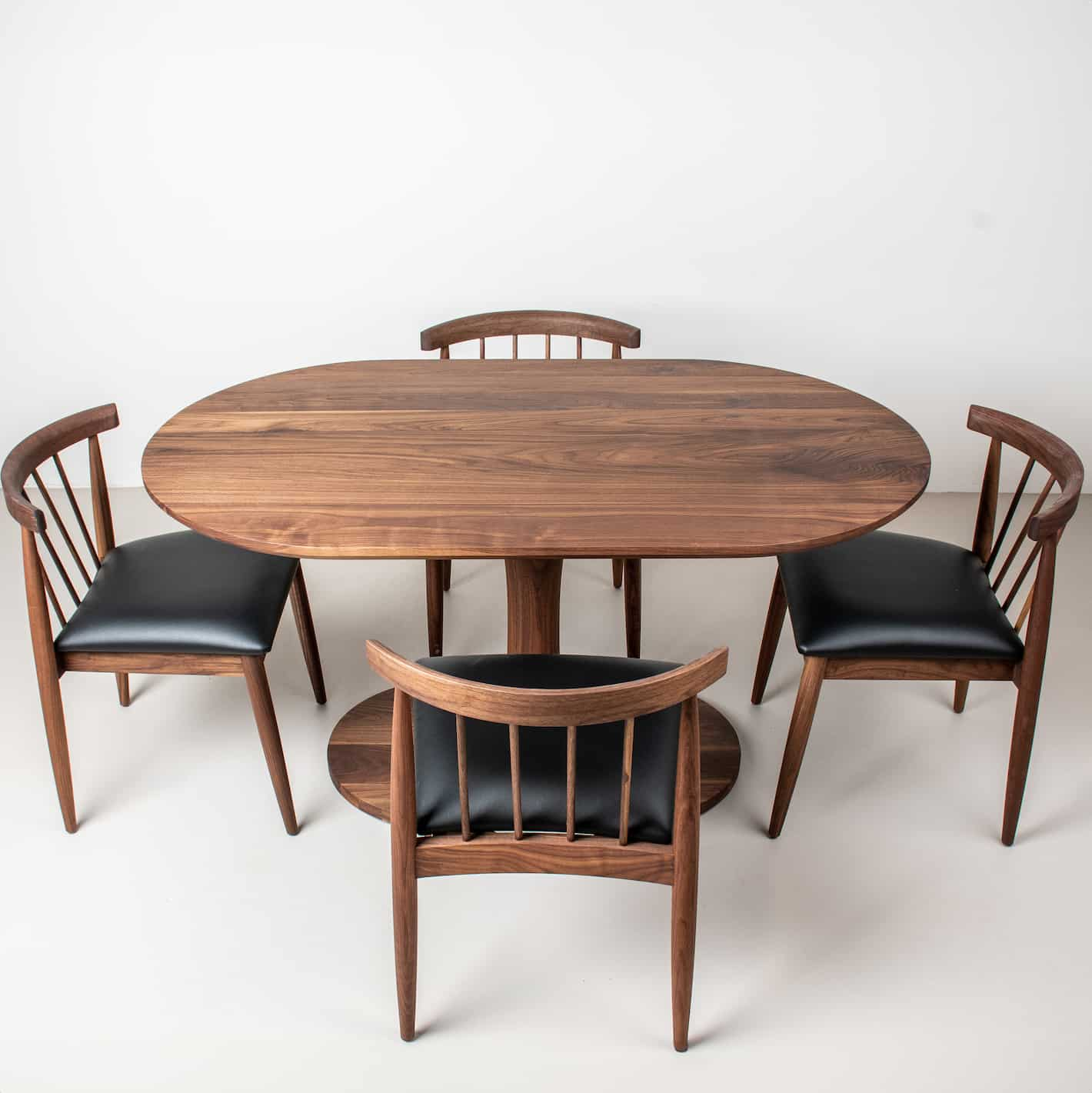 oval table with chairs