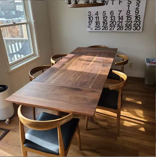 walnut end extension table