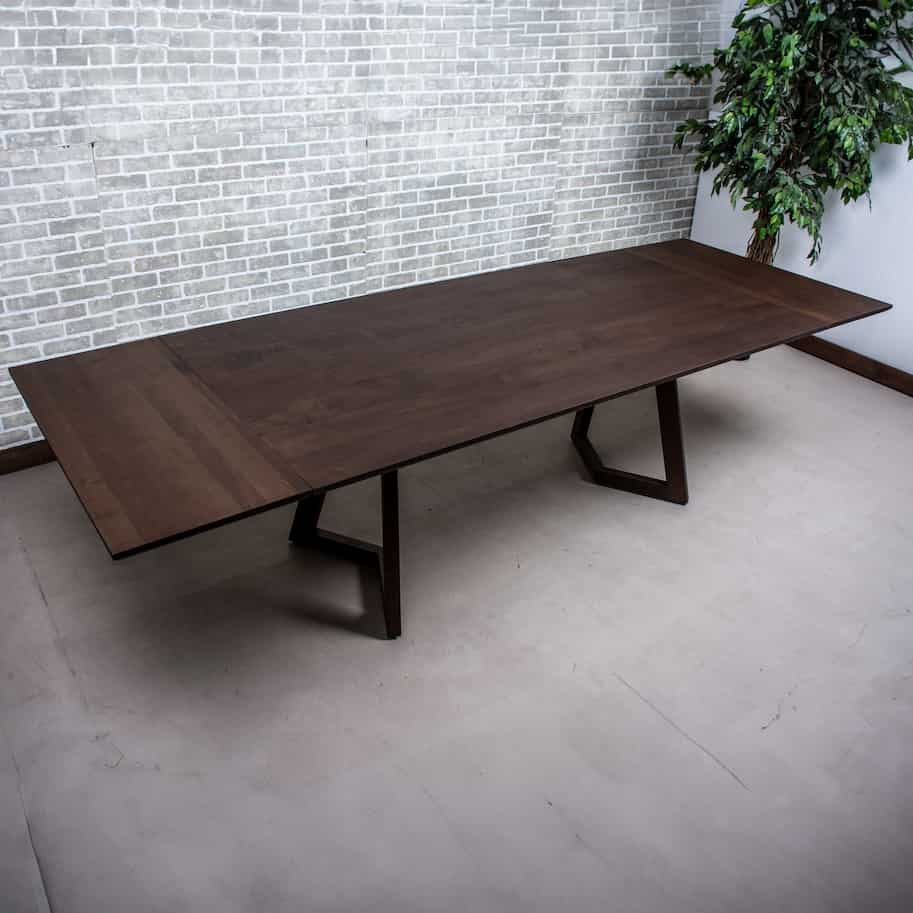 extendable dining table in blackened walnut