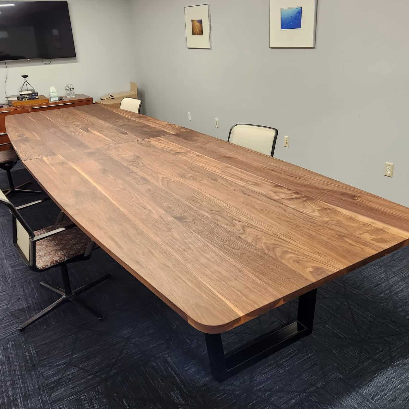 large walnut squoval conference table