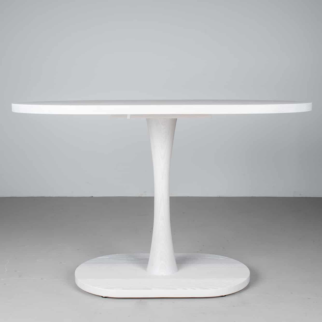 white ash pedestal table