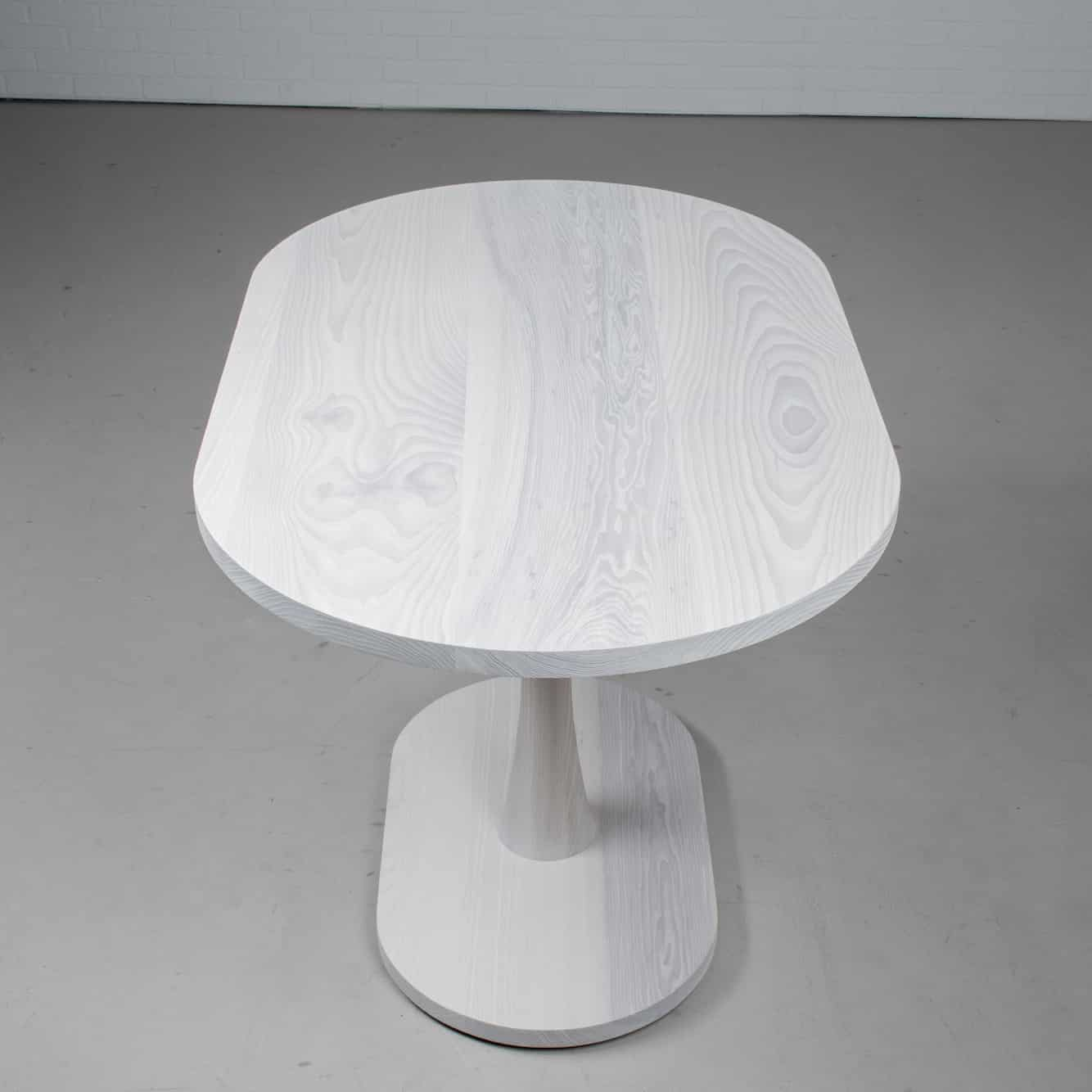 white ash pedestal table