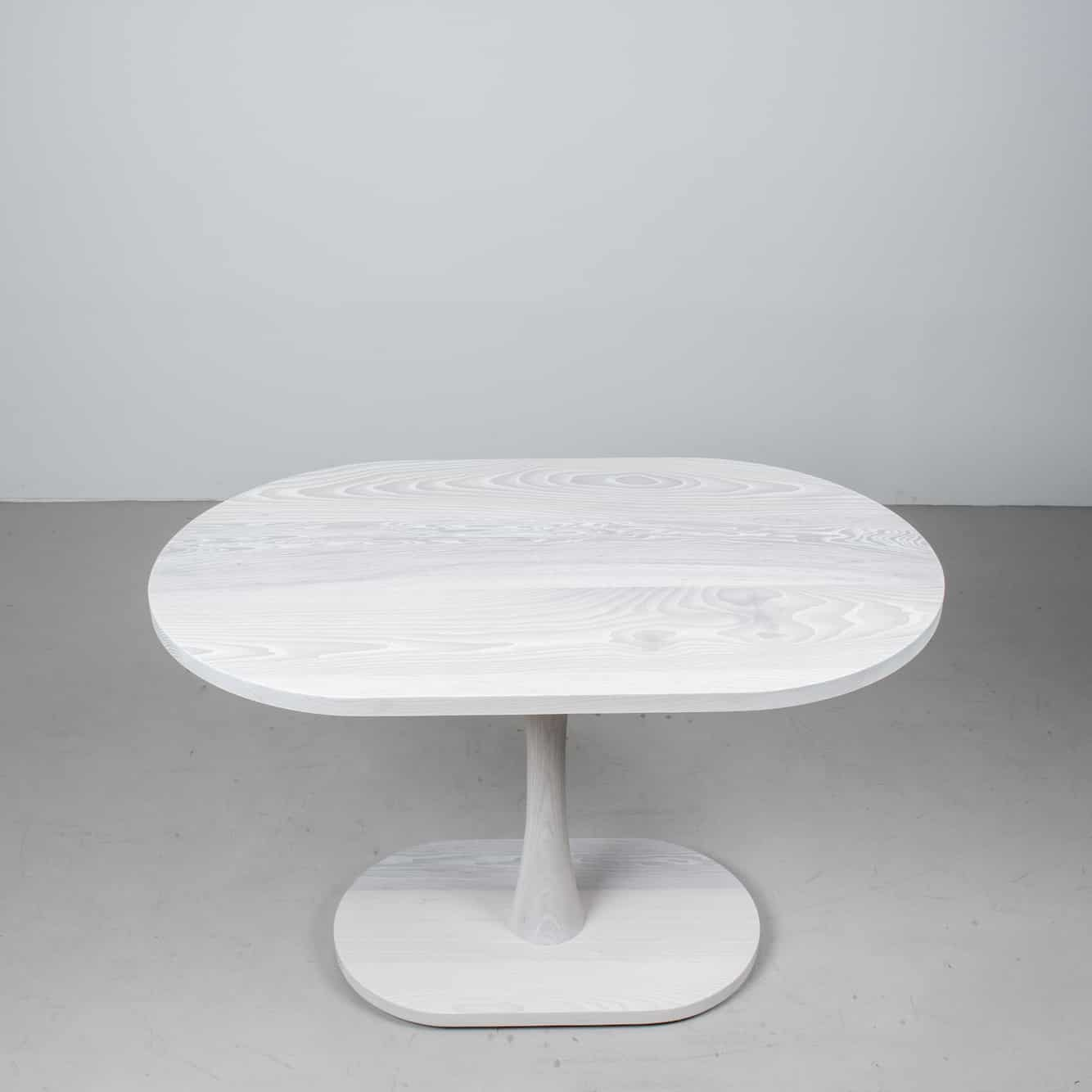 white ash pedestal table