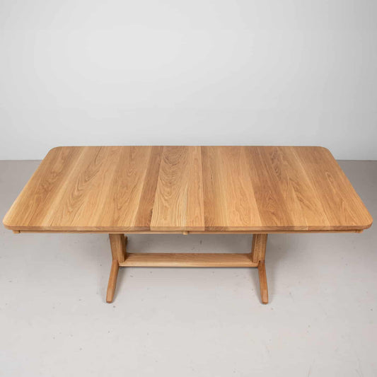 oak extendable trestle table