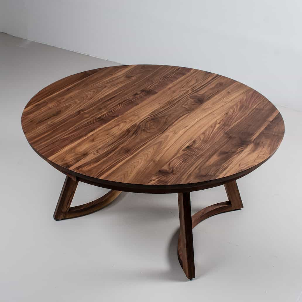 round extendable walnut table