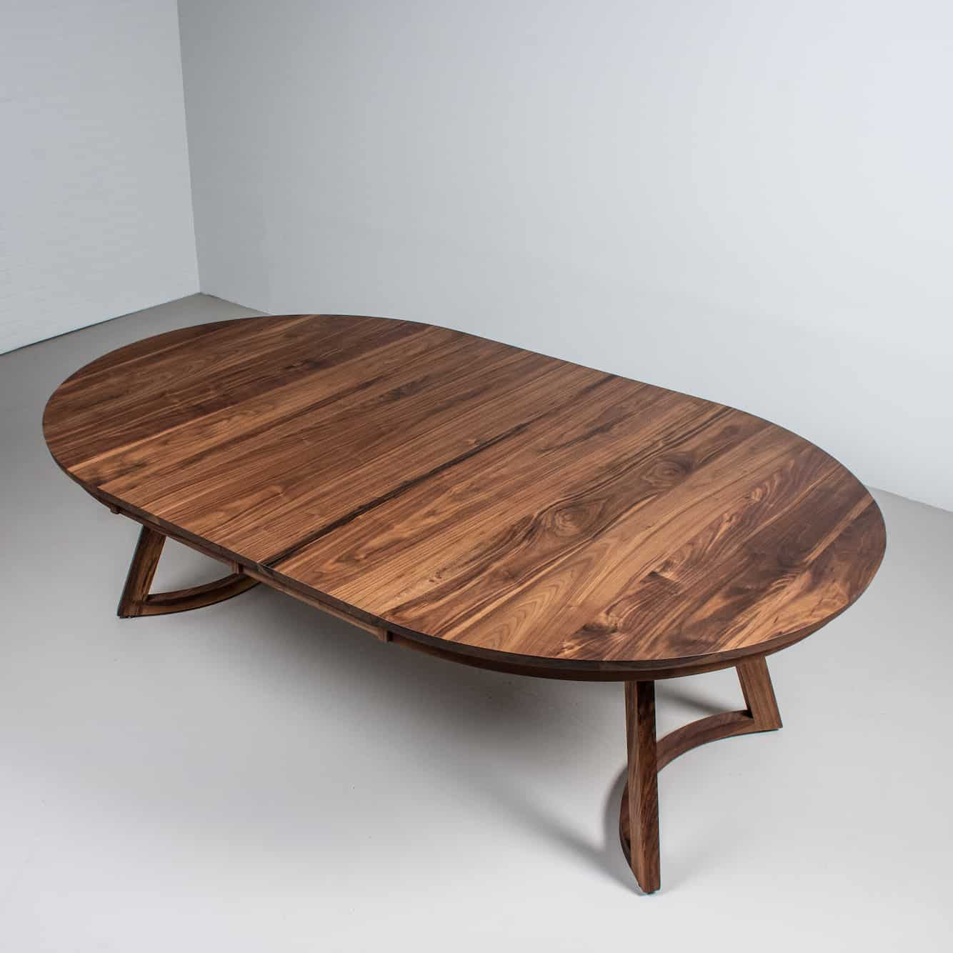 round extendable walnut table