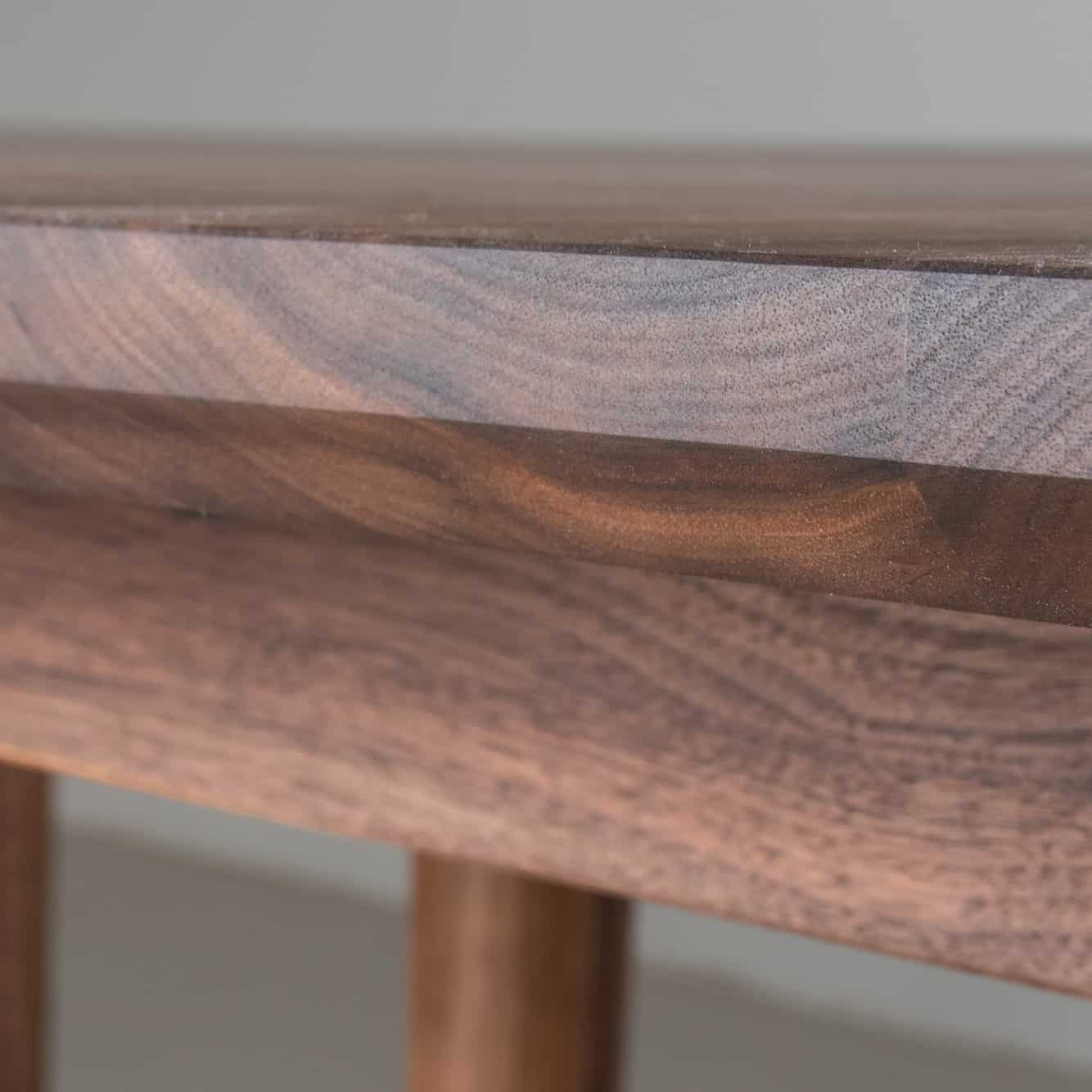 edge detail of midcentury extendable table