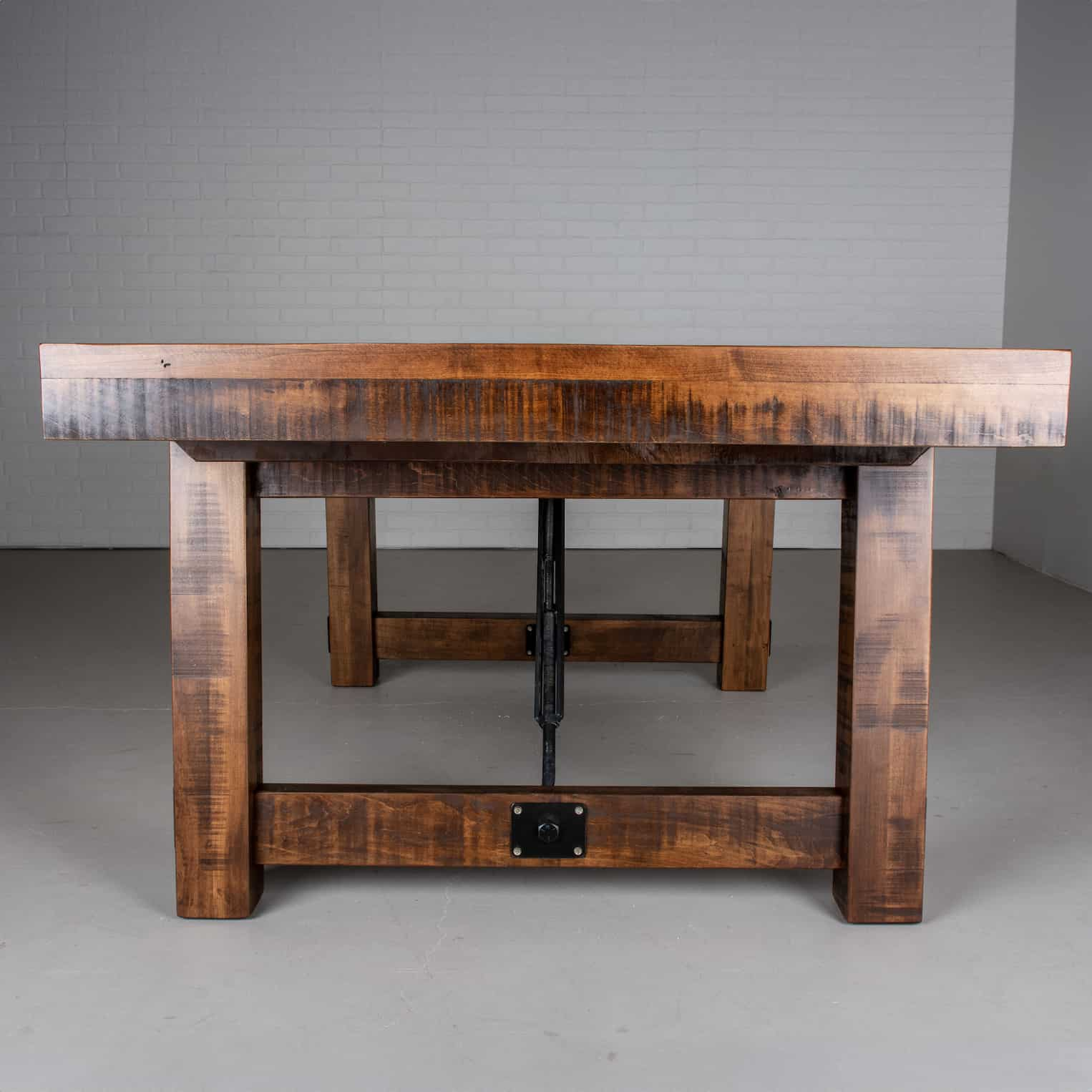 rustic maple table in cinnamon