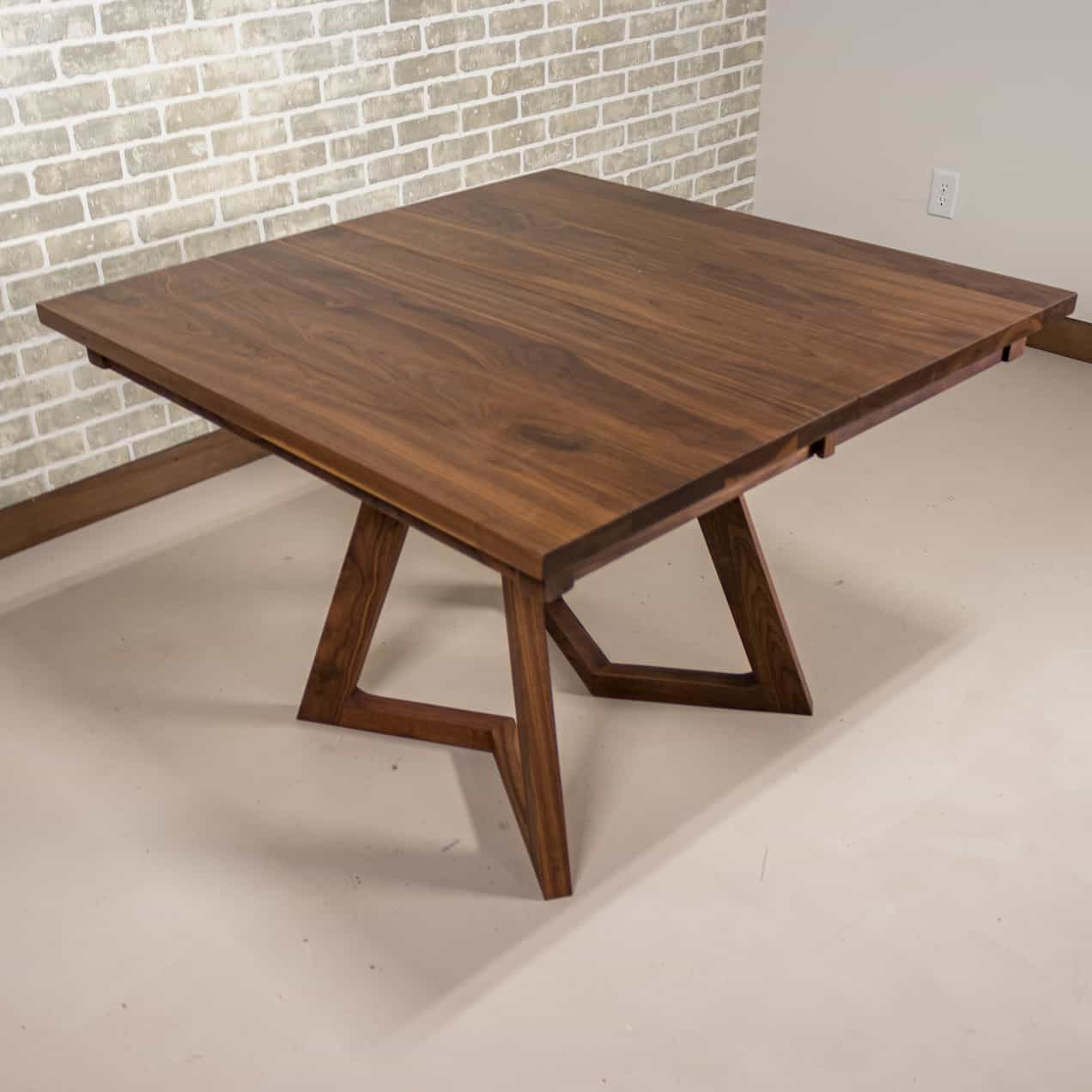 square walnut extending table