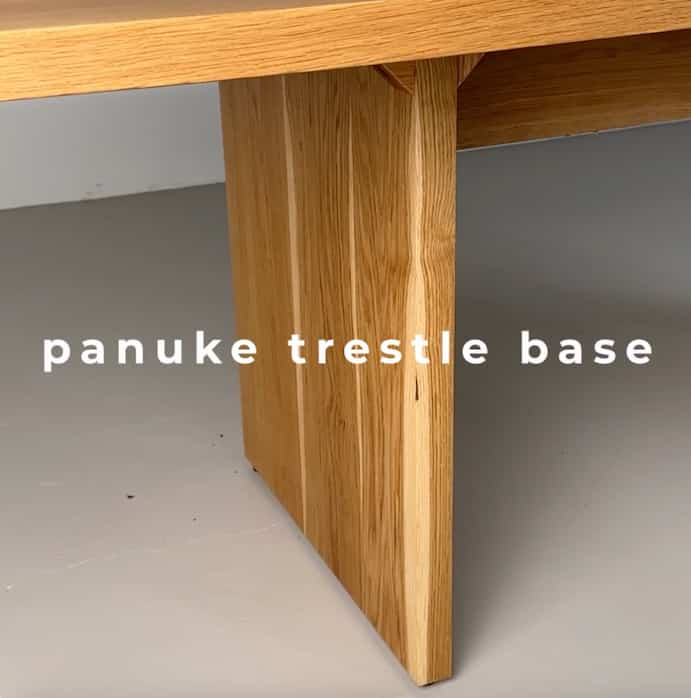 wood trestle table