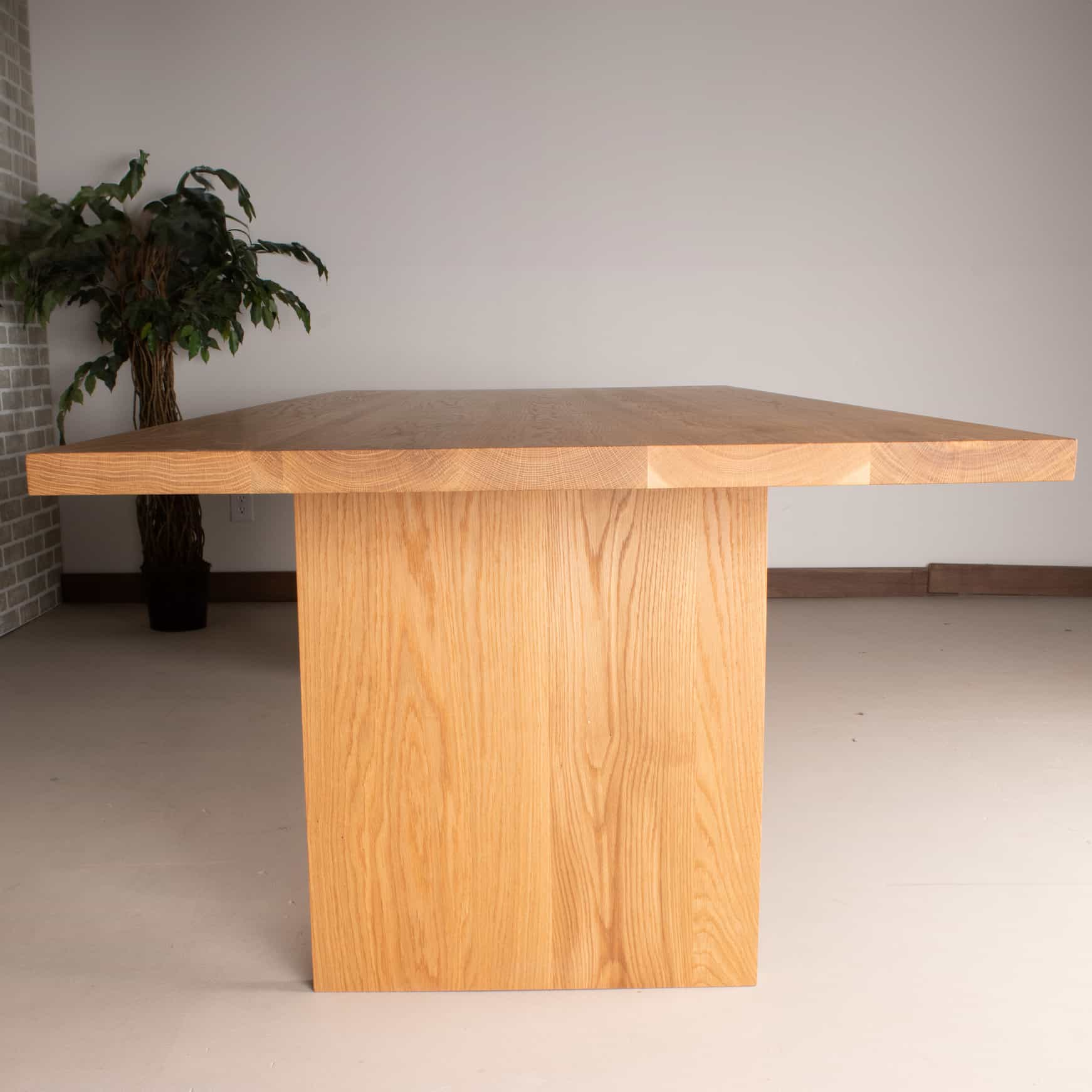 wood trestle table