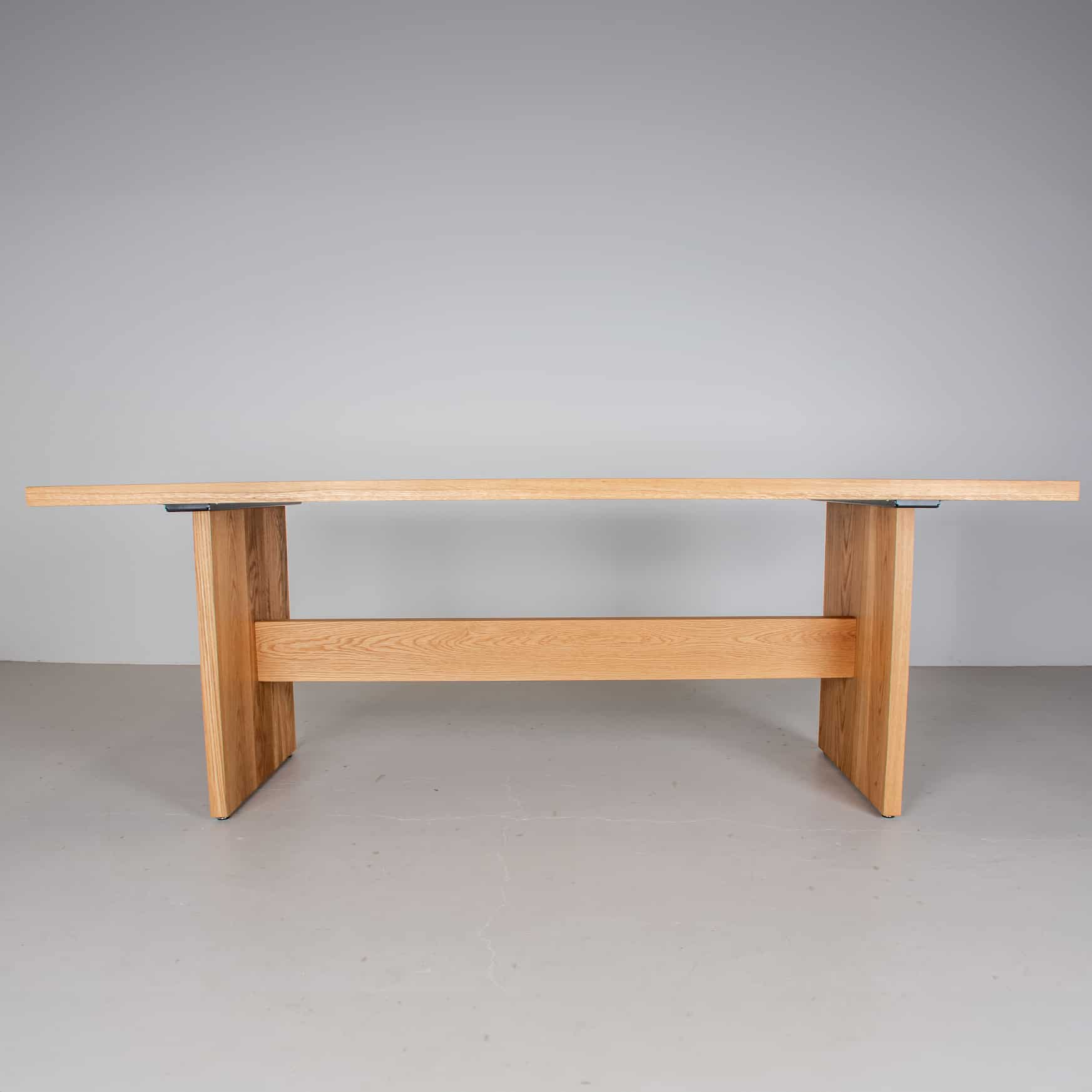 wood trestle table