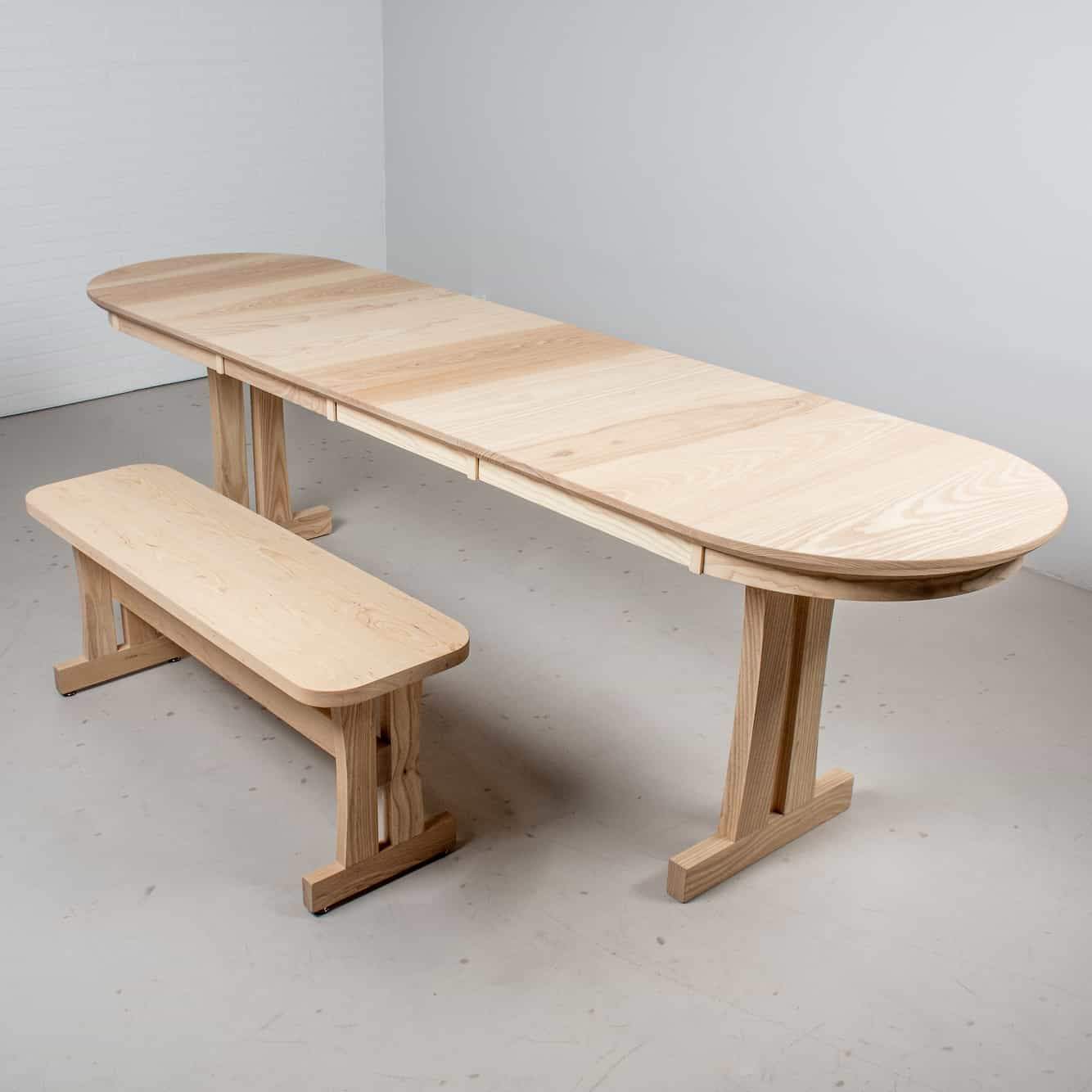 ash oval trestle table and bench