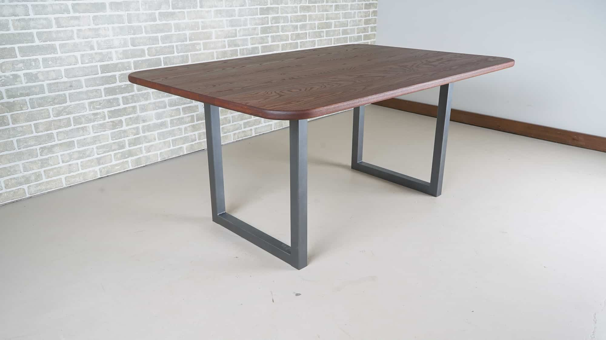 ash table in brick on gunmetal quarry legs