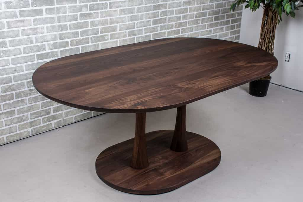 blackened walnut oval table