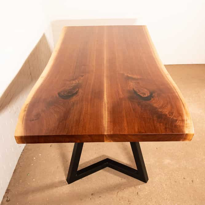 bookmatch live edge walnut table 