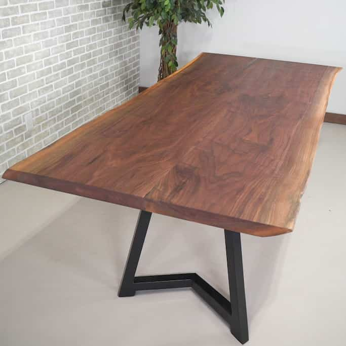 bookmatch live edge walnut table 