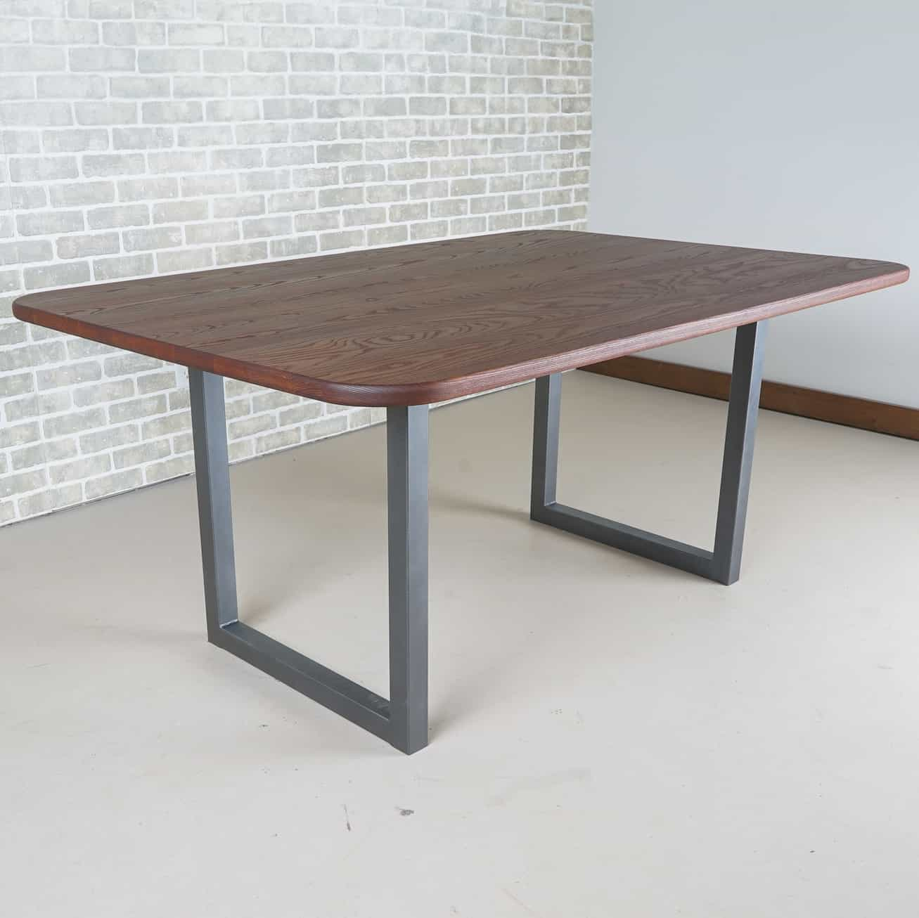 brick colored dining table