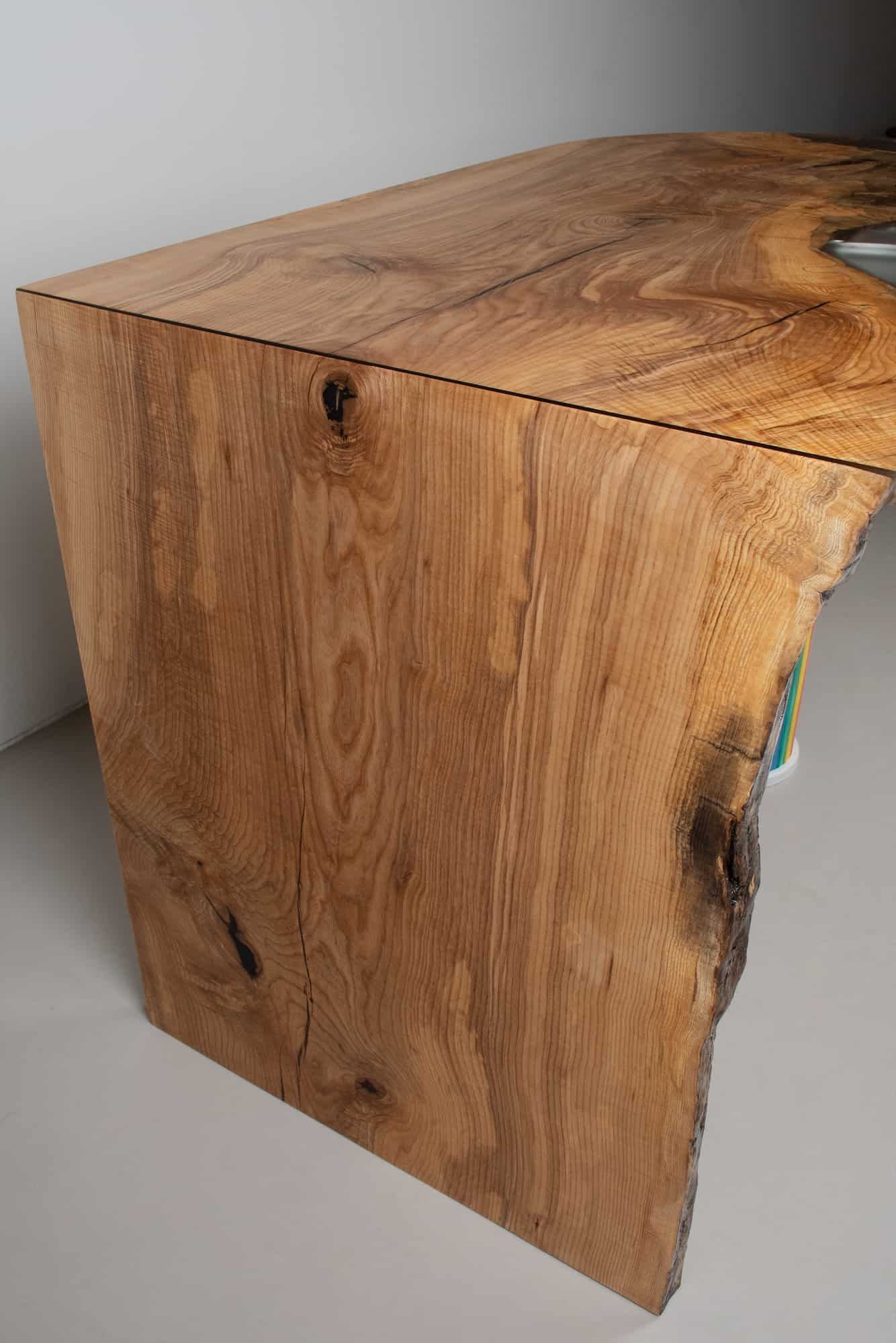 live edge ash kitchen island