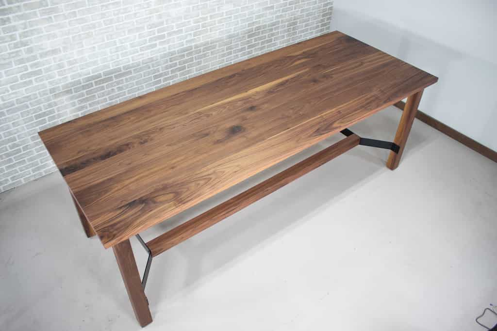 custom meeting table with foot rail