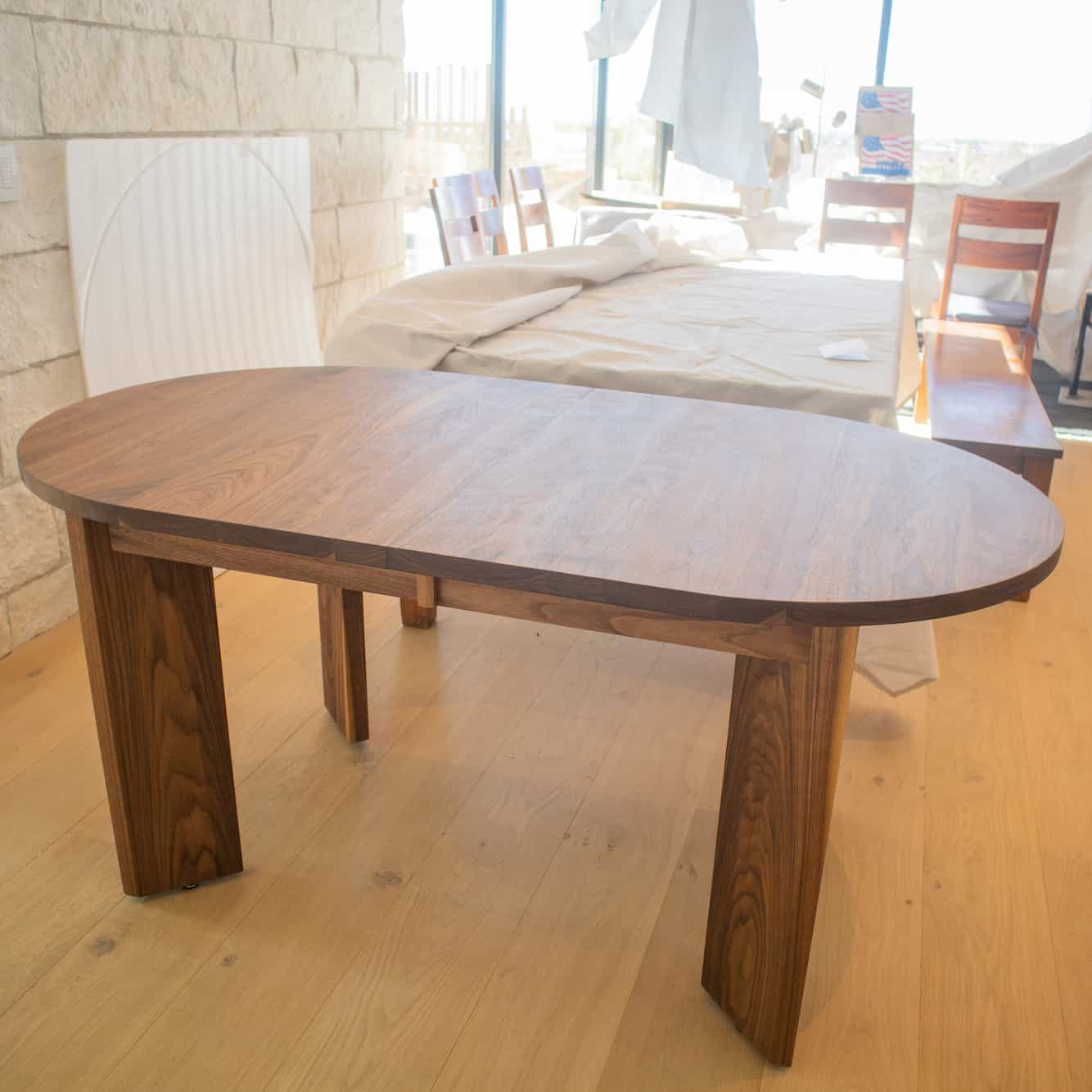 custom oval walnut table