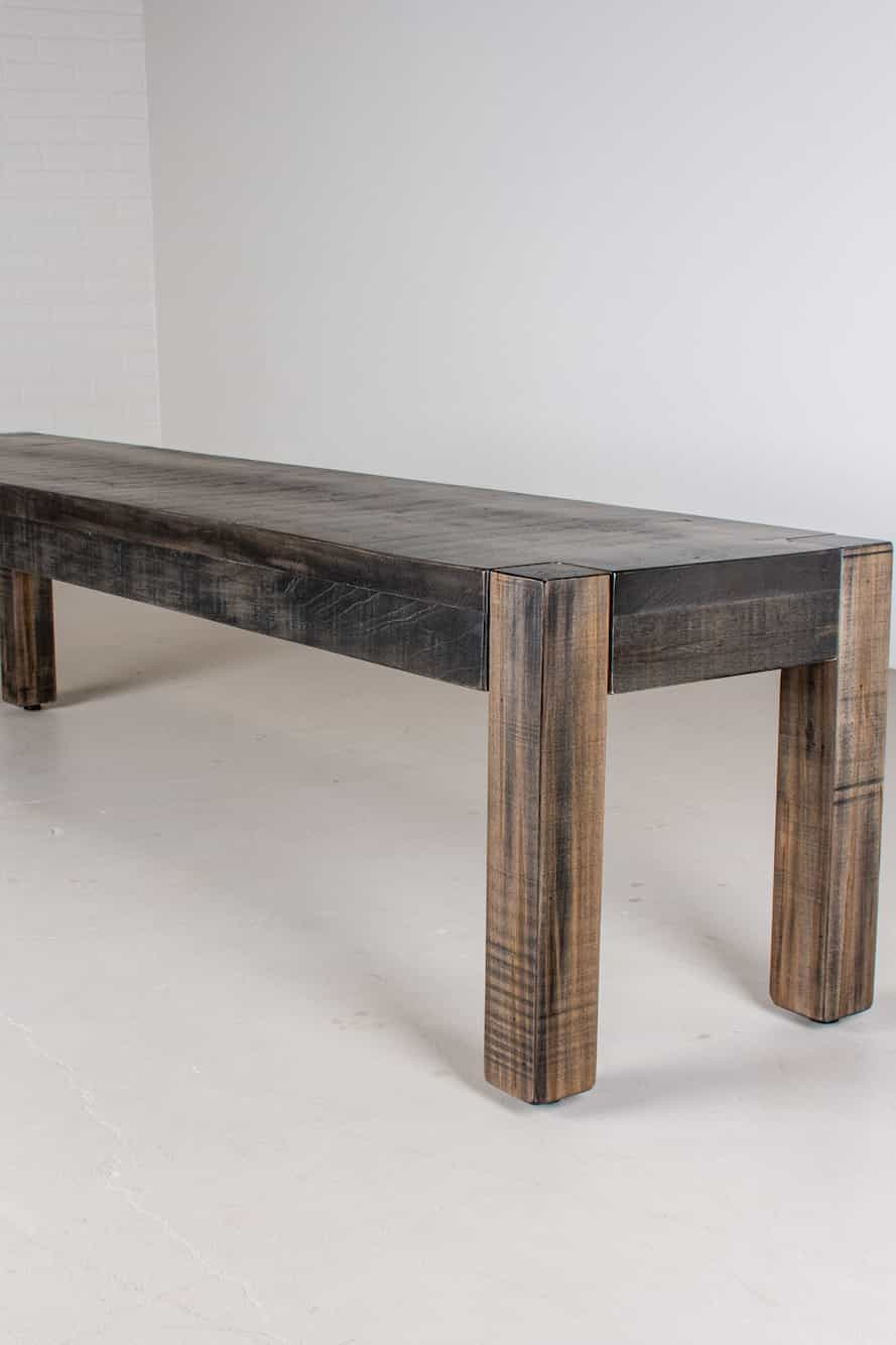 farmhouse bench in smoke finish