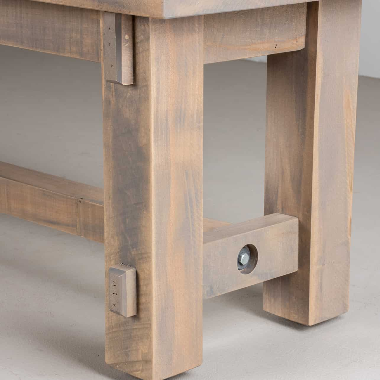 farmhouse dining bench detail