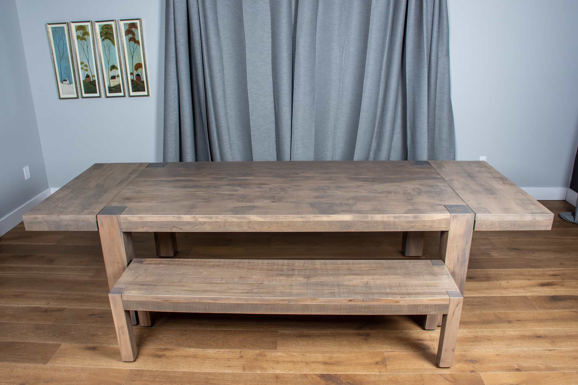 farmhouse extendable table and bench