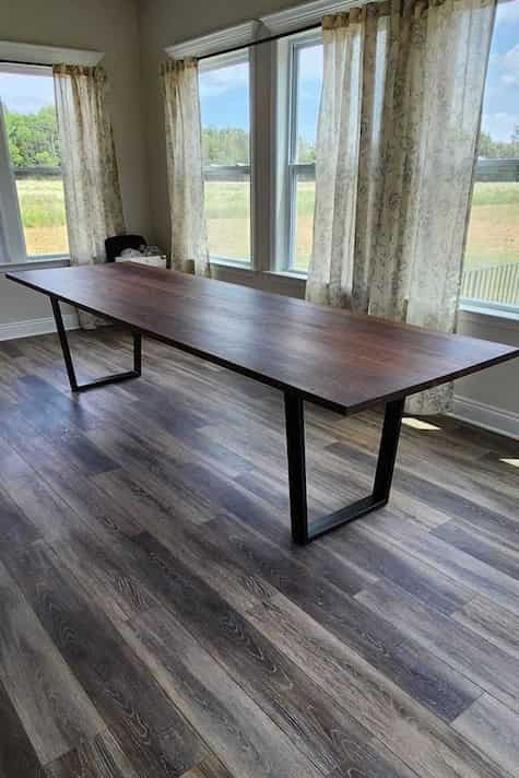 large walnut dining table