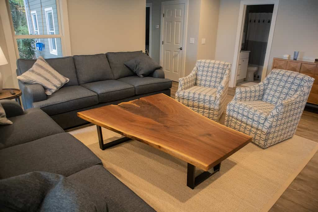 live edge walnut coffee table