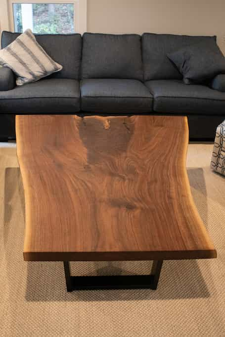 live edge walnut coffee table