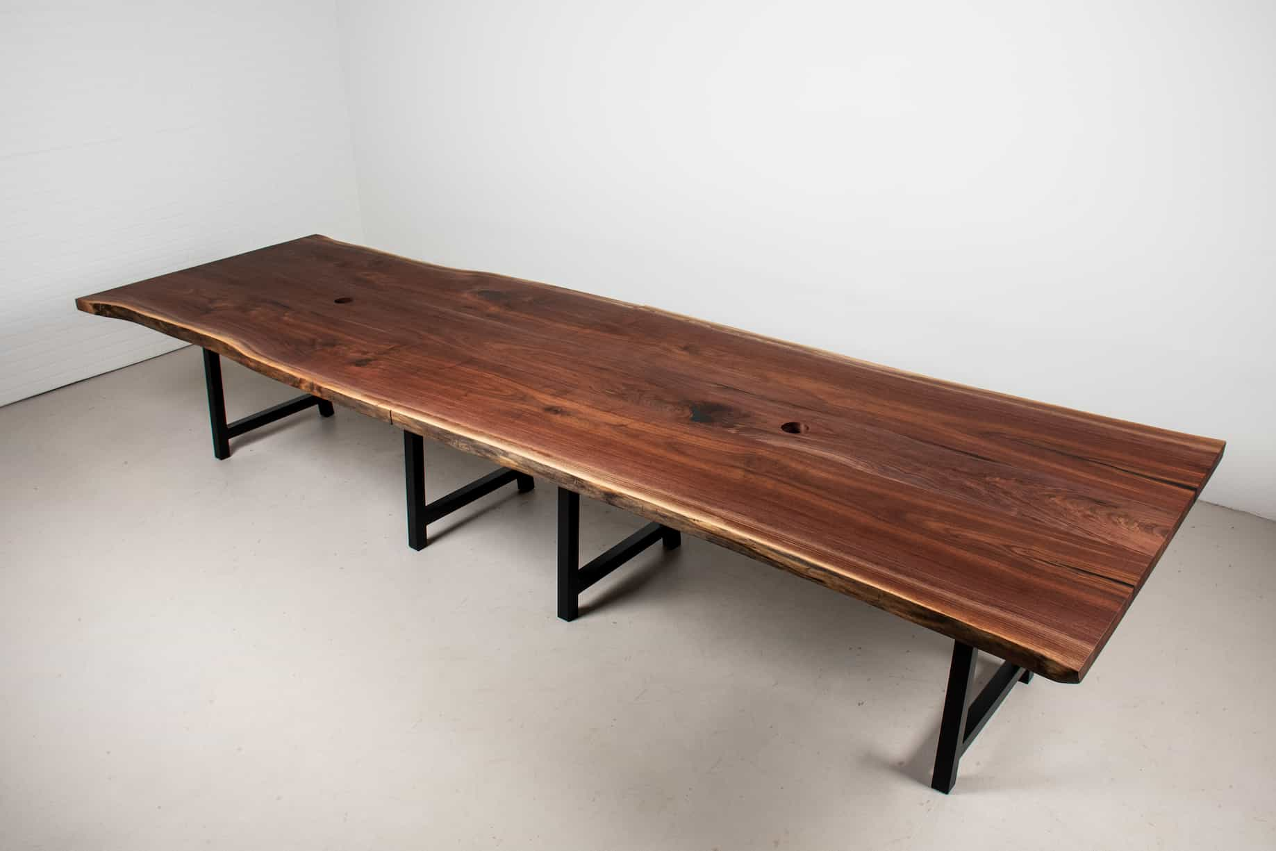 live edge walnut conference table