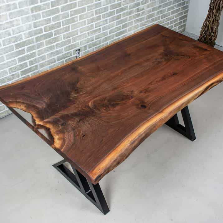 bookmatch live edge walnut table