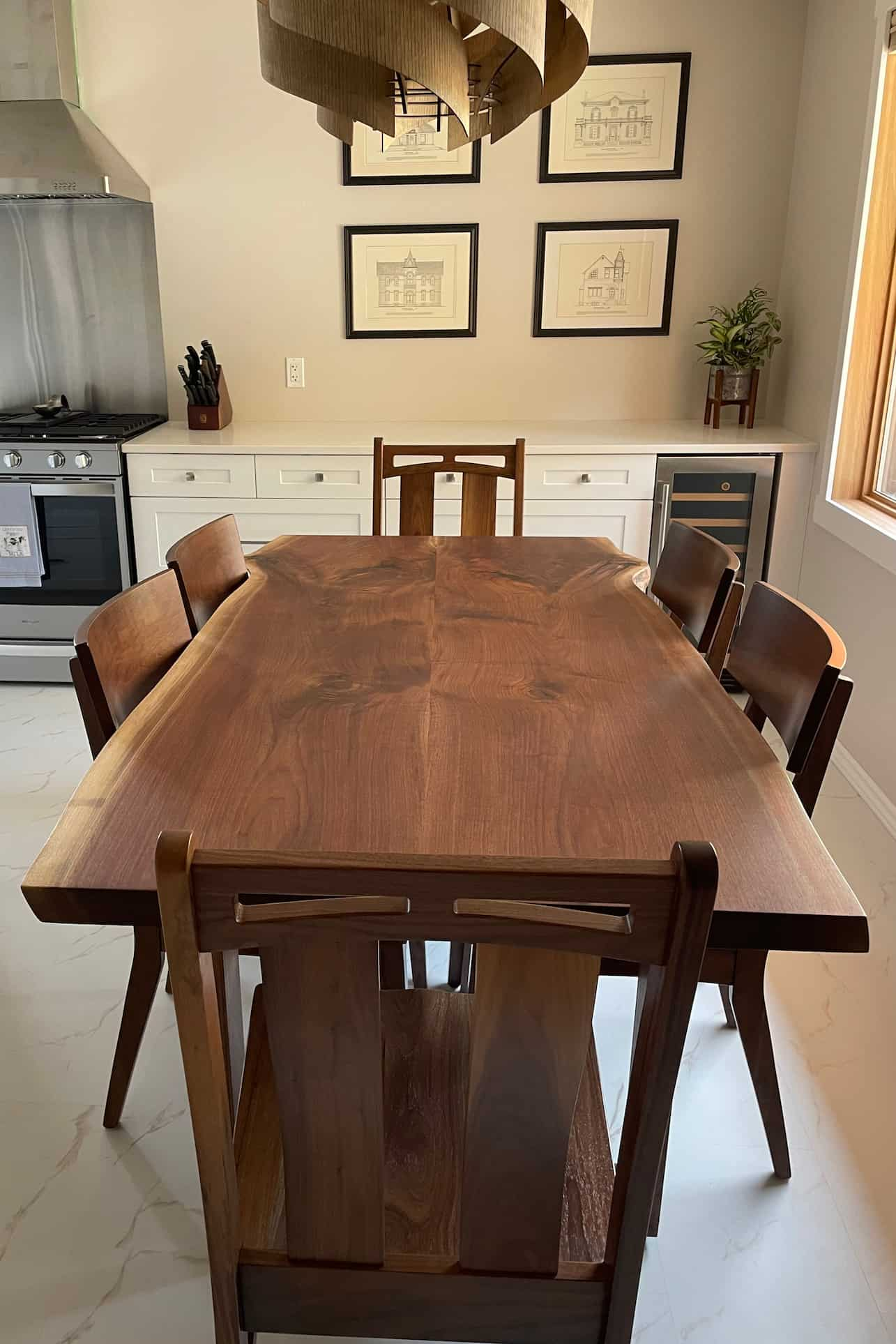 live edge walnut table